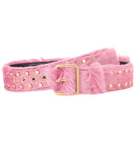 prada calf hair belt pink|Prada Buckle Detail Belt .